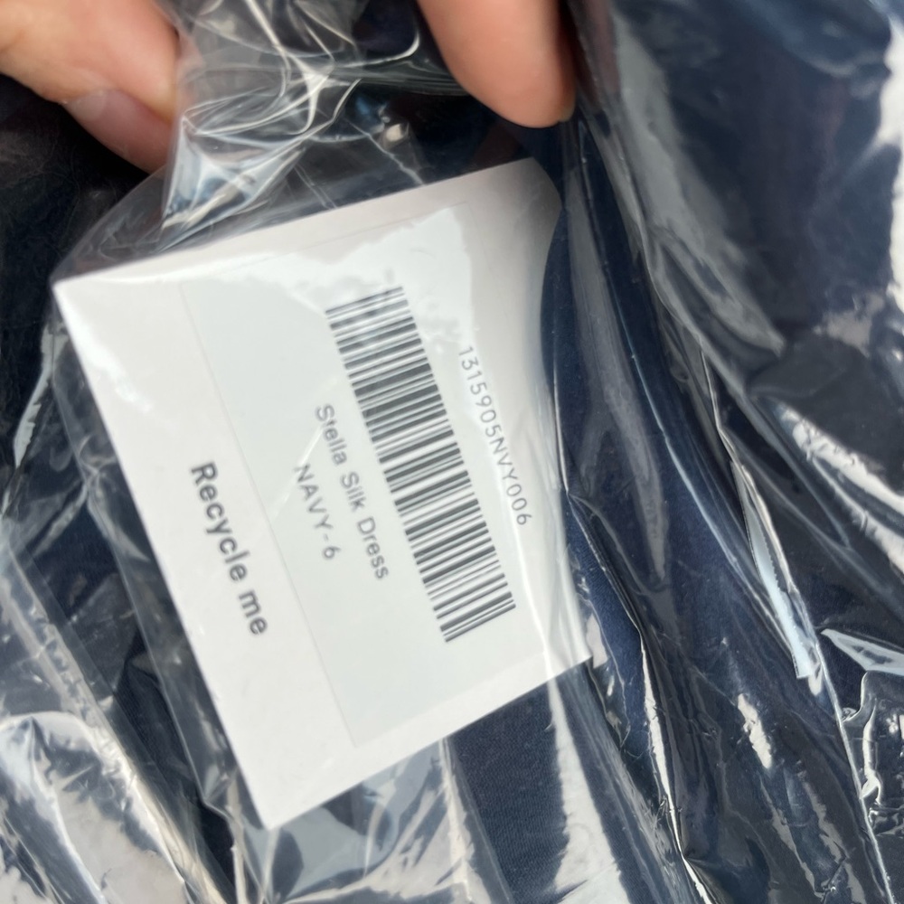 Reformation x Kacey Musgraves Stella Silk dress in Navy. NWT. - Picture 3 of 3